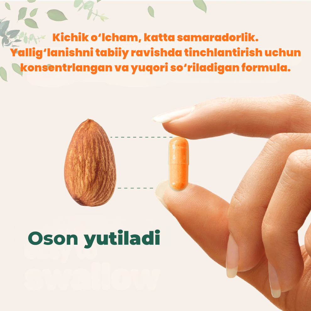 Kurkuma kapsulalari  bo‘g‘imlar va harakatchanlik uchun